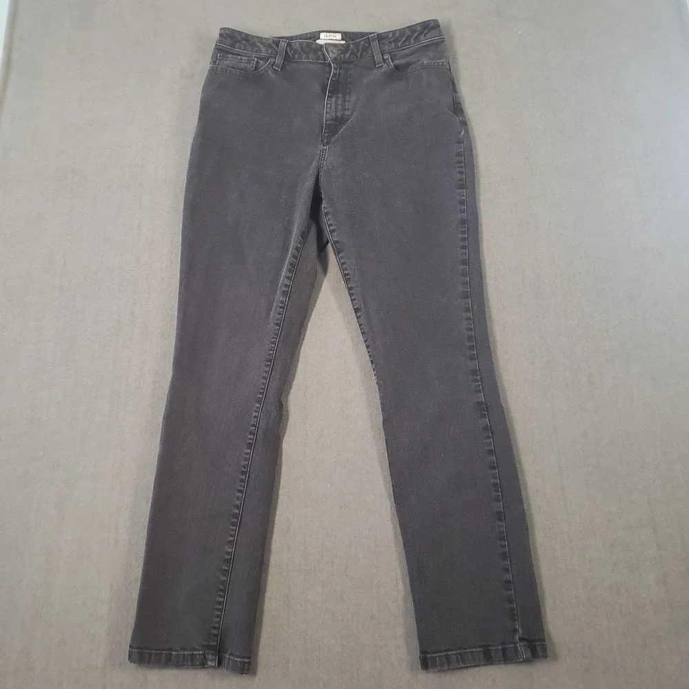L.L Bean Jeans Womens Size 12R Classic Fit Straight Black Denim